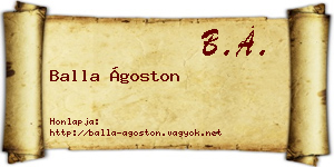 Balla Ágoston névjegykártya