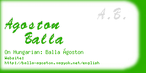 agoston balla business card